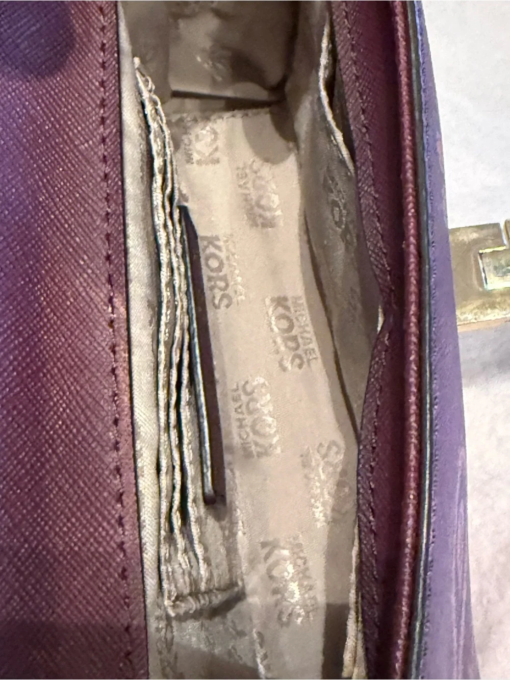 Michael Kors Purple Paisley Crossbody with Gold Hardware